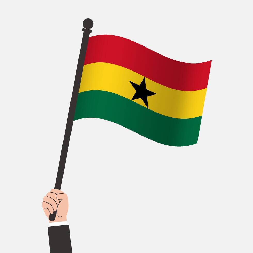 Hand Holding Ghana Waving Flag vector