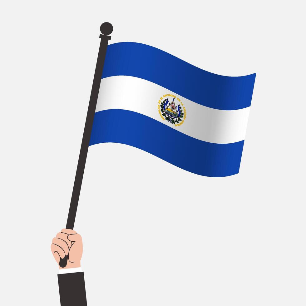 Hand Holding El Salvador Waving Flag vector