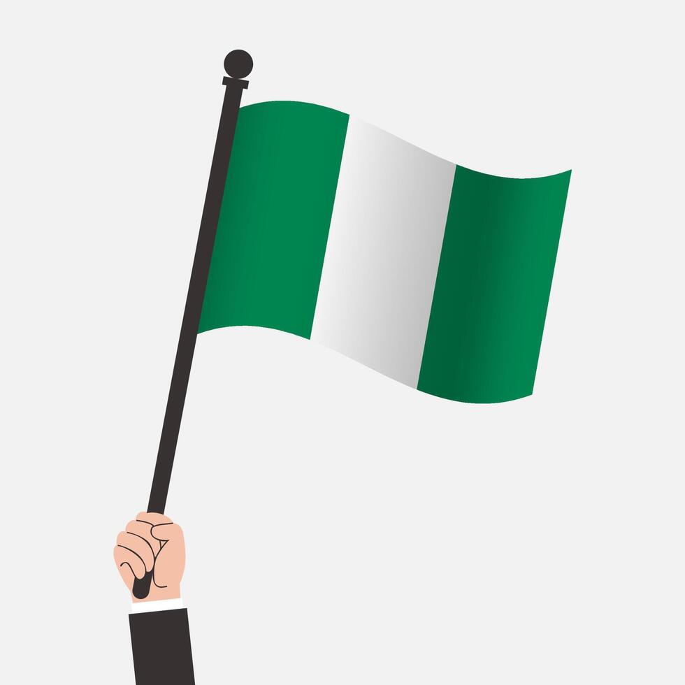 Hand Holding Nigeria Waving Flag vector