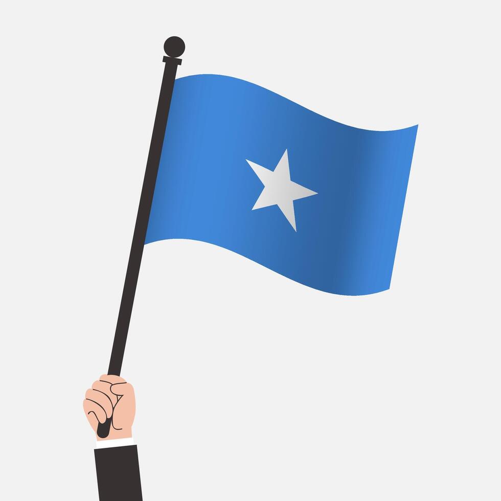 Hand Holding Somalia Waving Flag vector