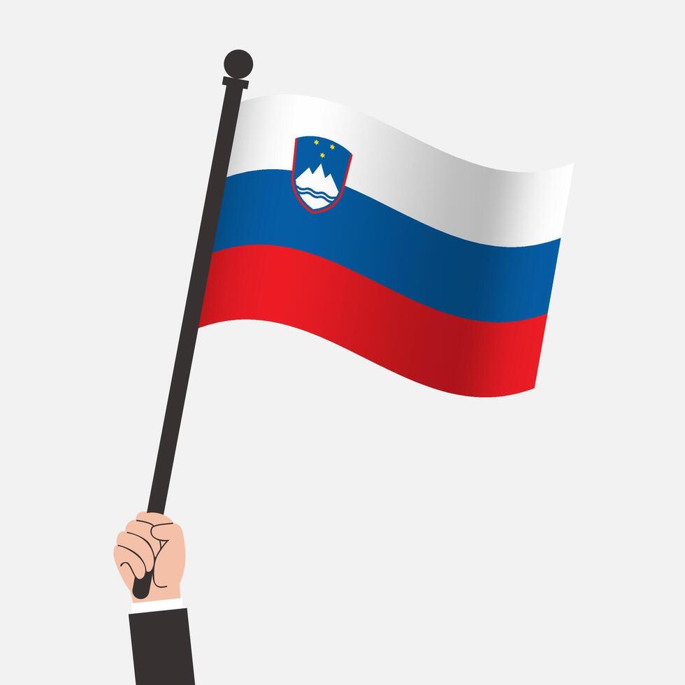 Hand Holding Slovenia Waving Flag vector