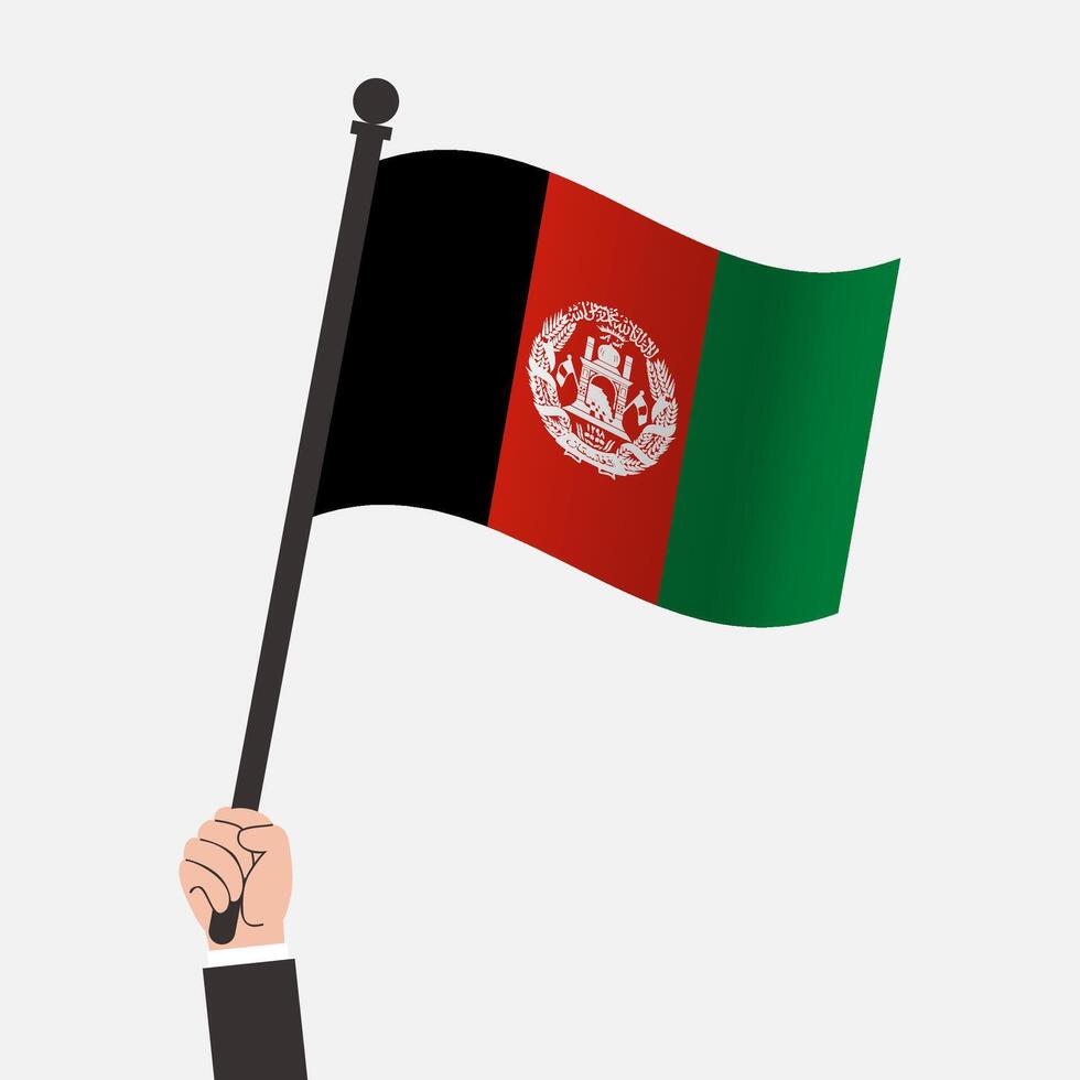 Hand Holding Afghanistan Waving Flag vector