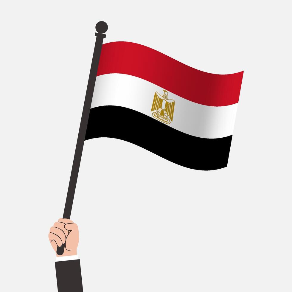Hand Holding Egypt Waving Flag vector