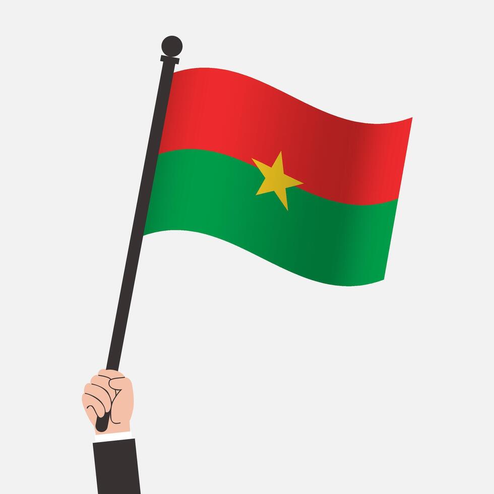 Hand Holding Burkina Faso Waving Flag vector