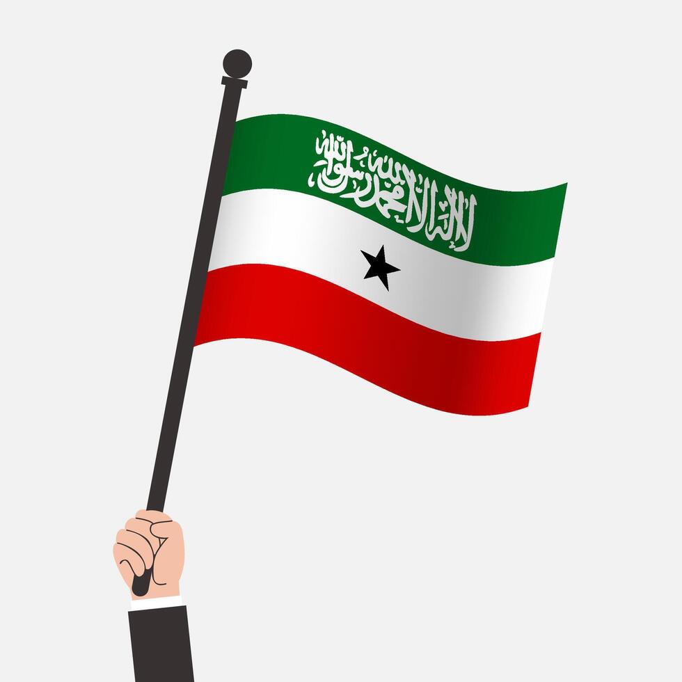 Flag of Somaliland being held by hand vector