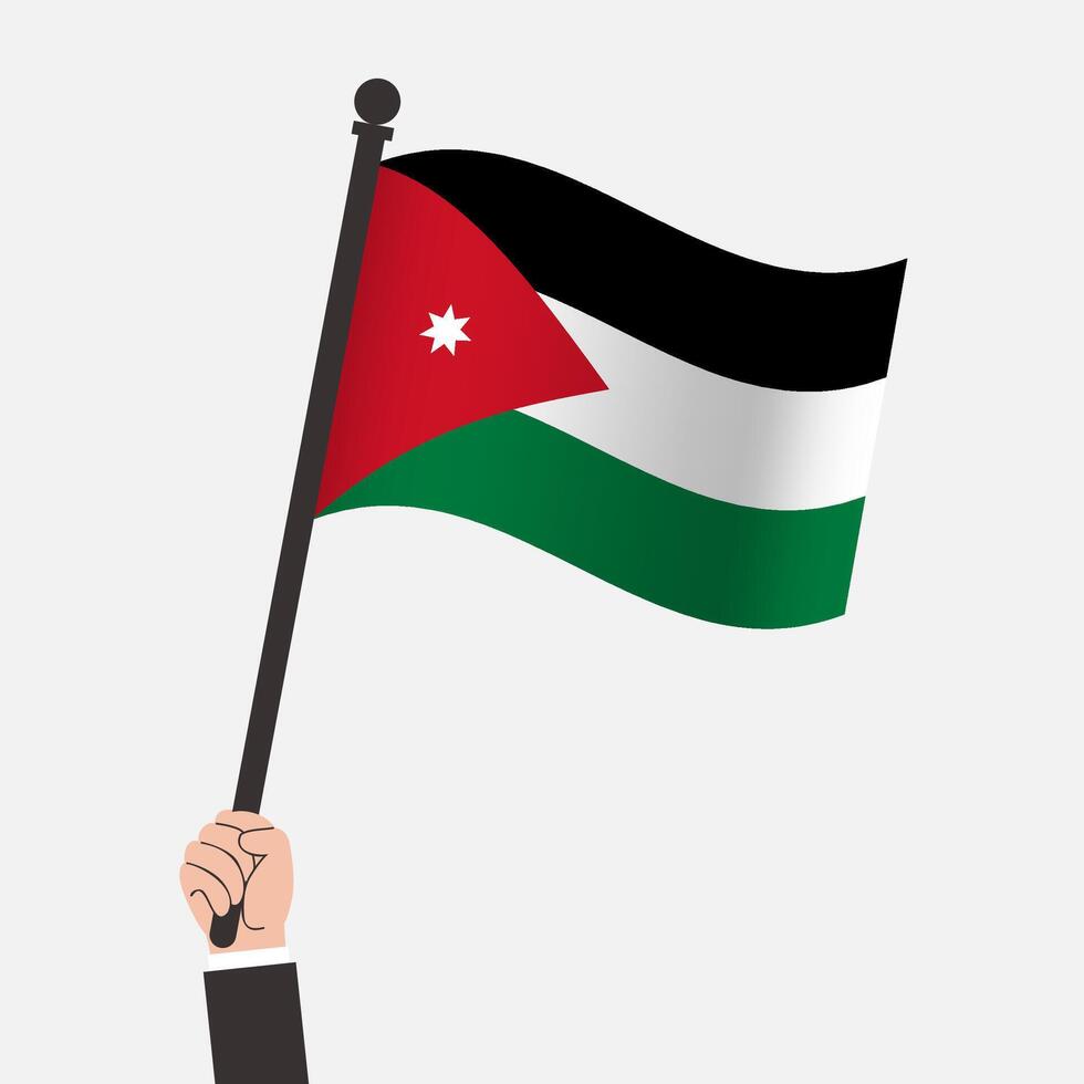 Hand Holding Jordan Waving Flag vector