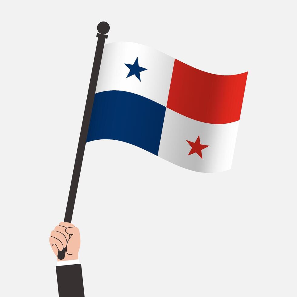 Hand Holding Panama Waving Flag vector