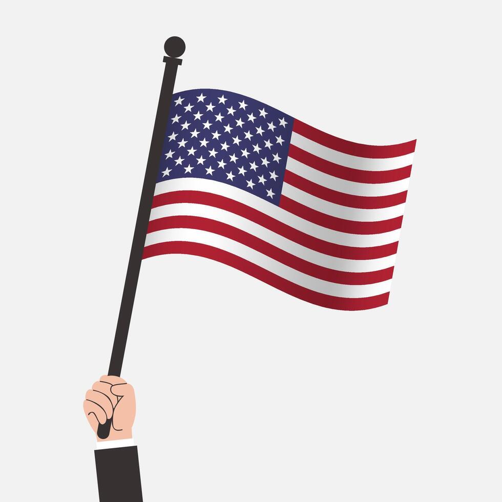 Hand Holding USA Waving Flag vector