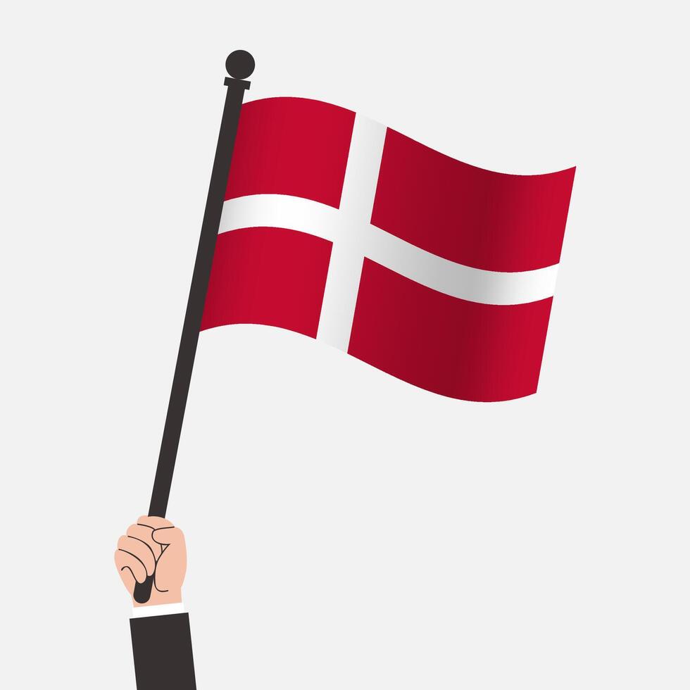 Hand Holding Denmark Waving Flag vector