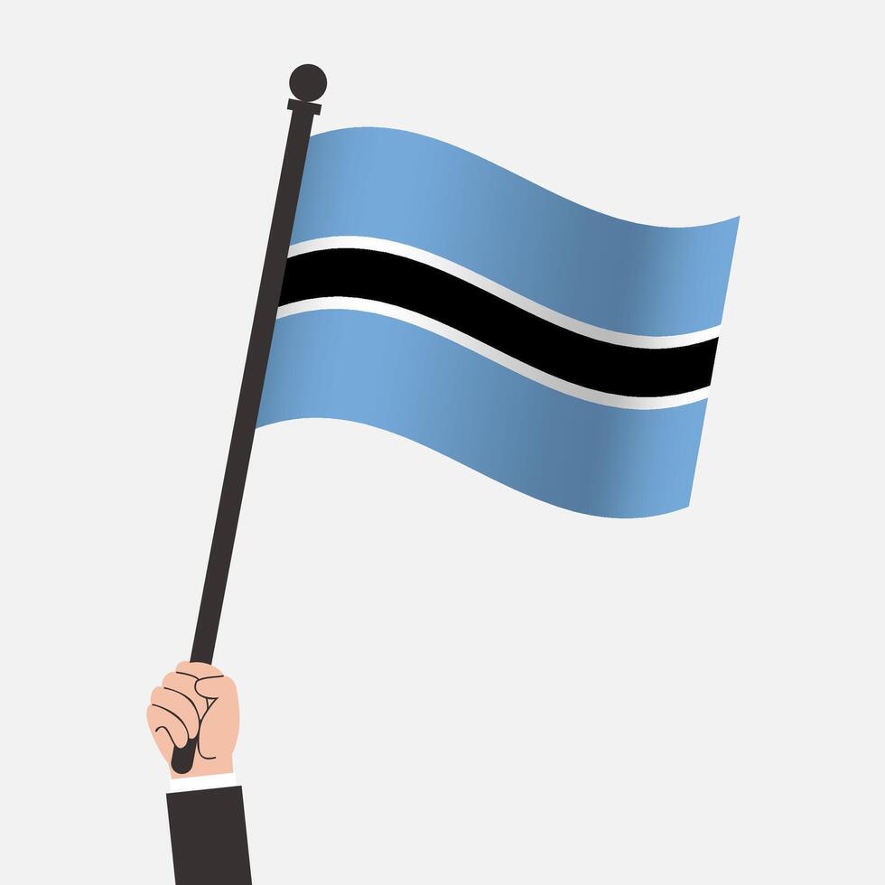 Hand Holding Botswana Waving Flag vector
