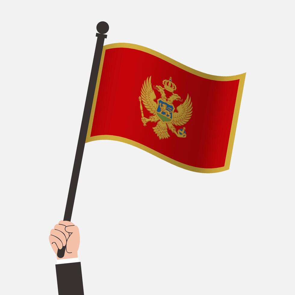 Hand Holding Montenegro Waving Flag vector
