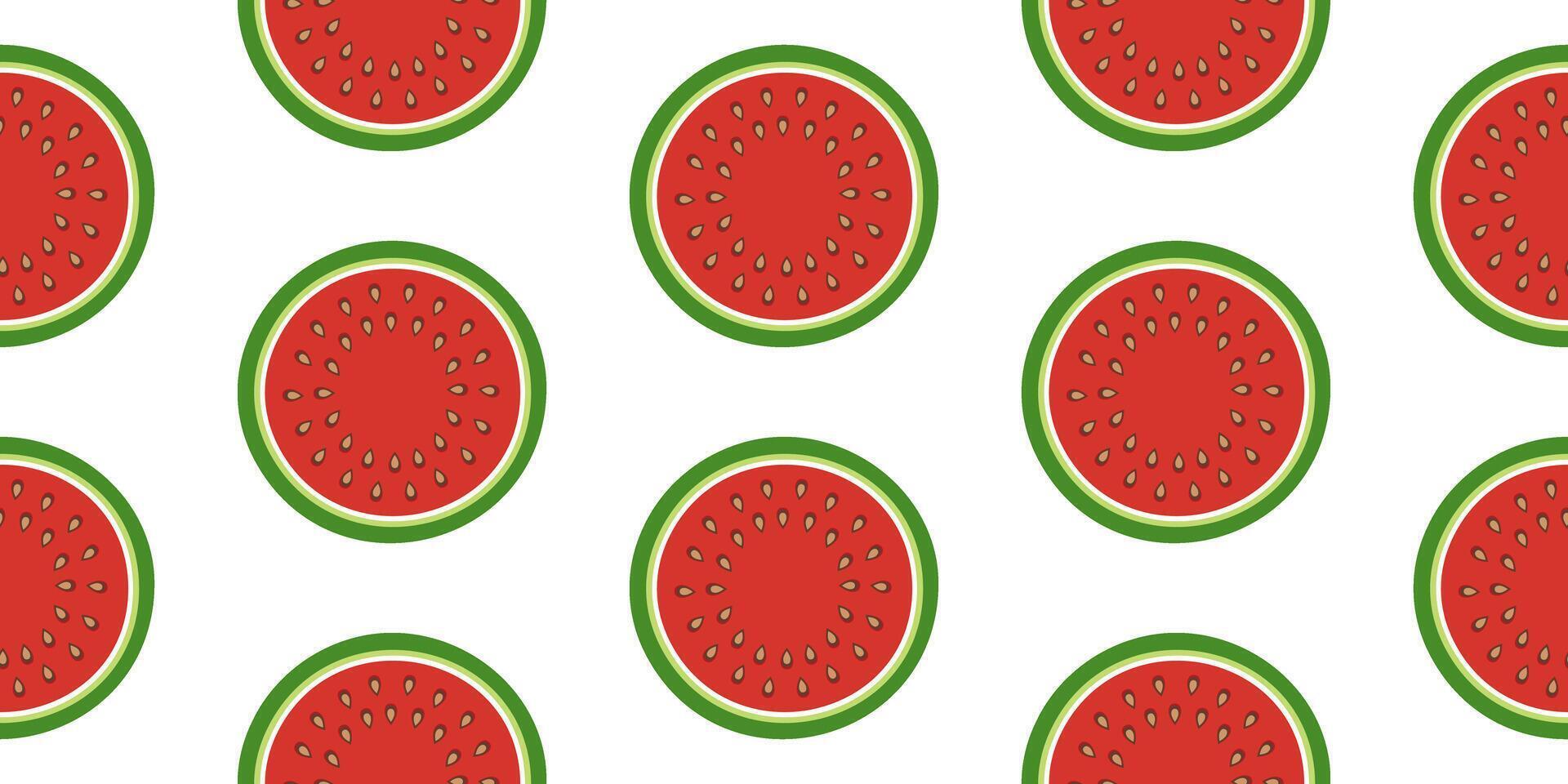Whole Watermelon Slices. Whole Round Watermelon Slices Seamless Pattern. vector