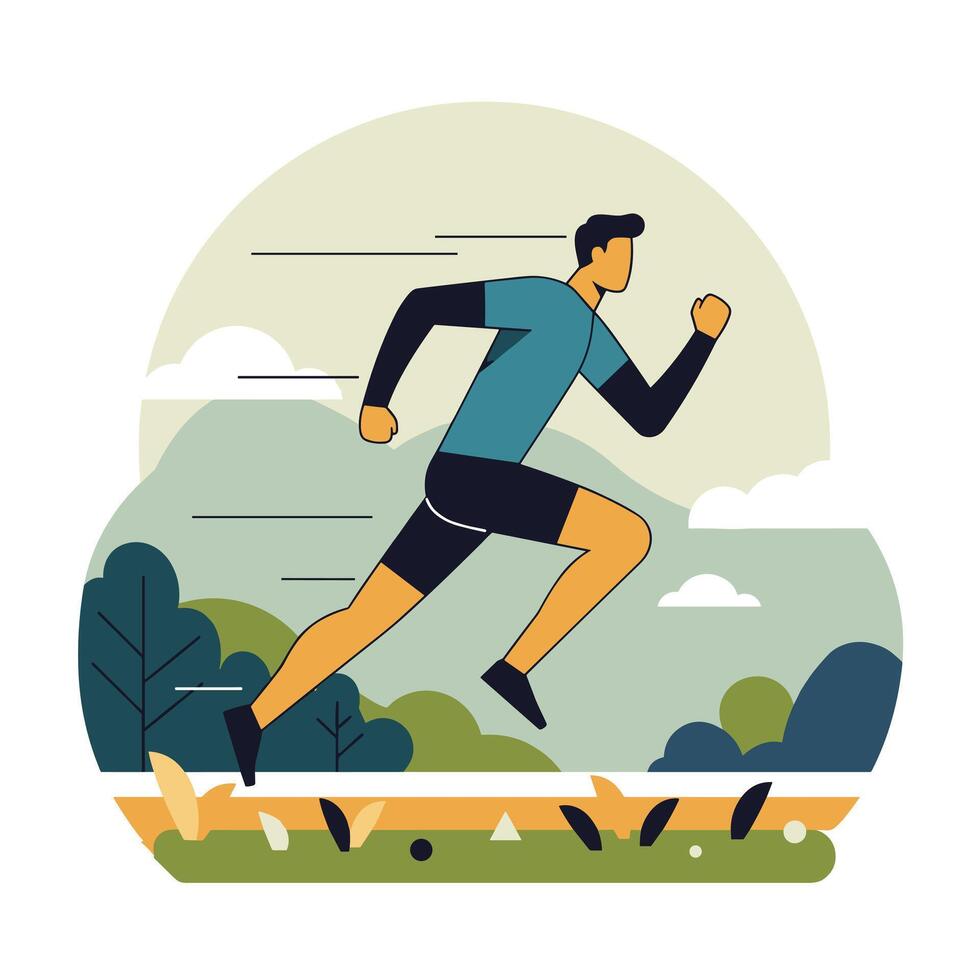 Dynamic Athlete Running Figure vector