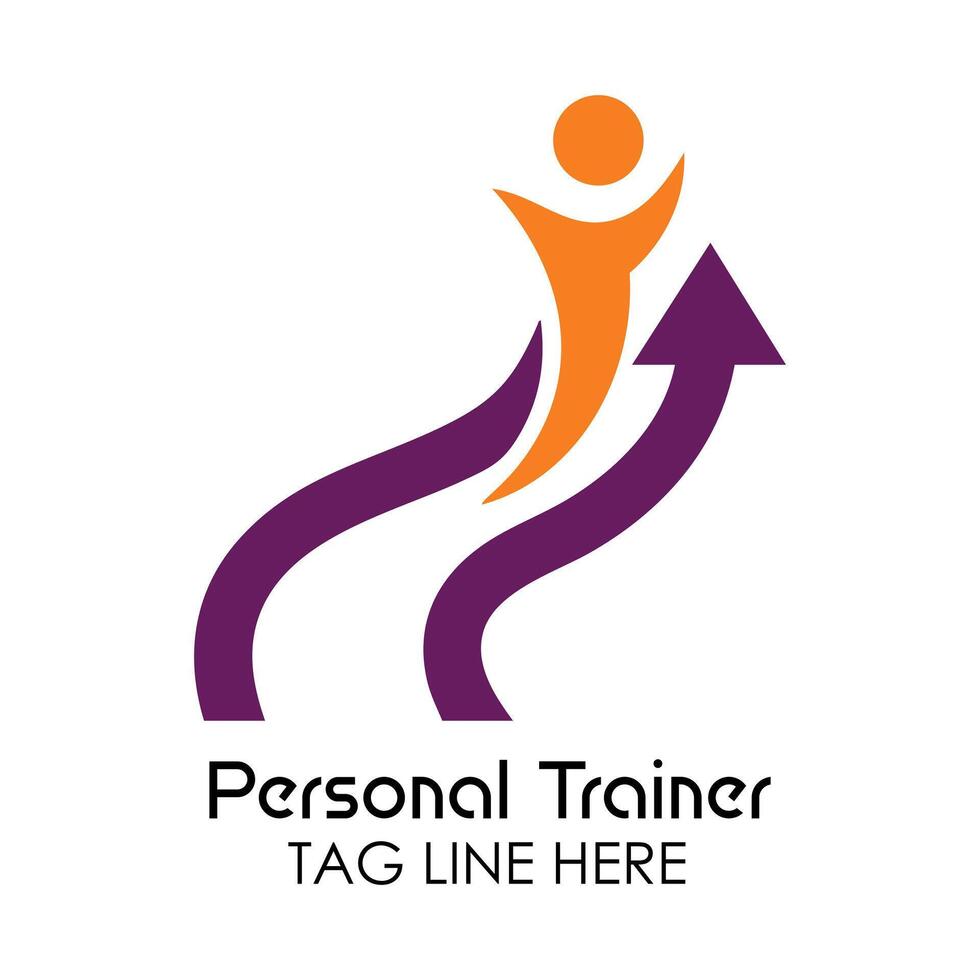 Personal Trainer Growth Logo vector