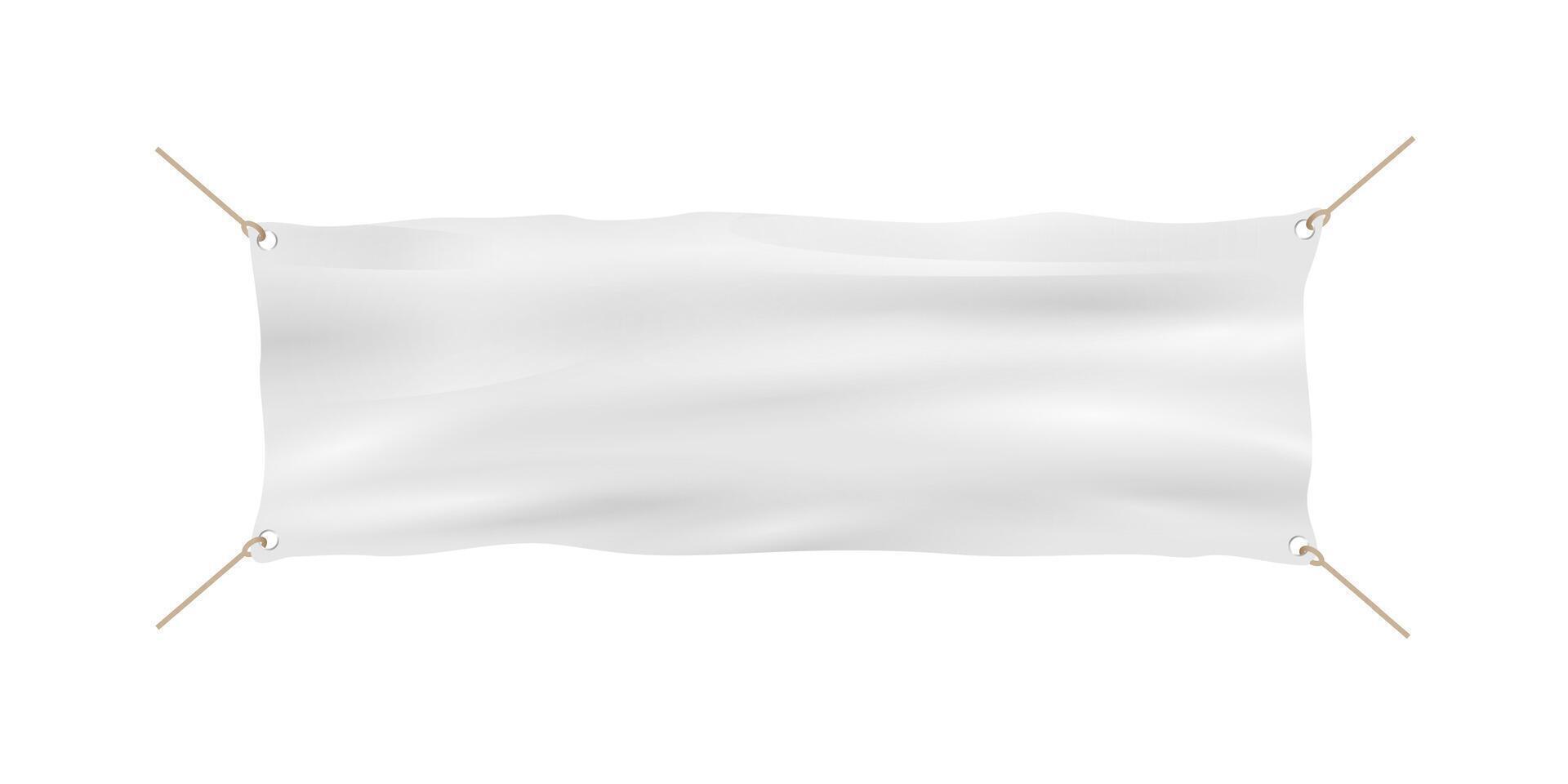 Blank white banner for signage vector