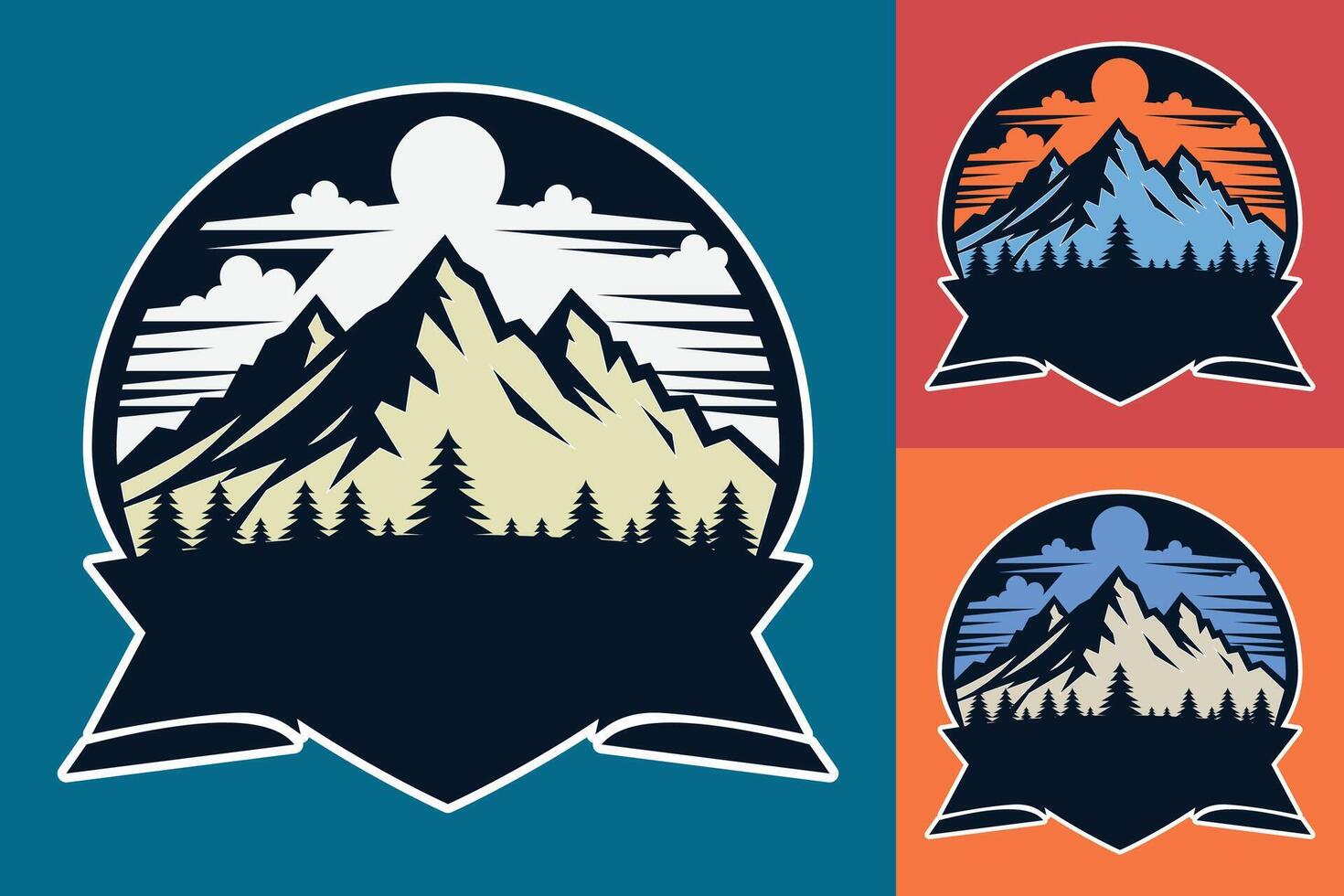 Mountain logo, mountain emblem, mountain emblem, mountain emblem, mountain emblem, mountain emblem, vector