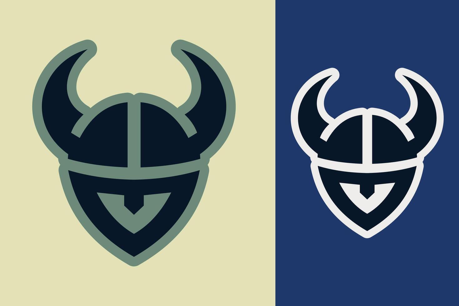 Two different logos for viking helmets vector