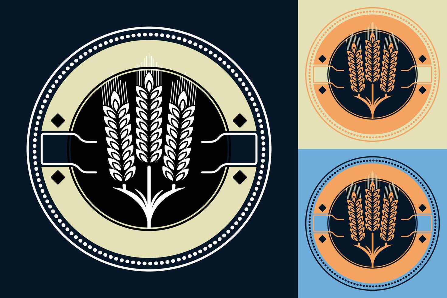 Four different types of wheat in different colors vector