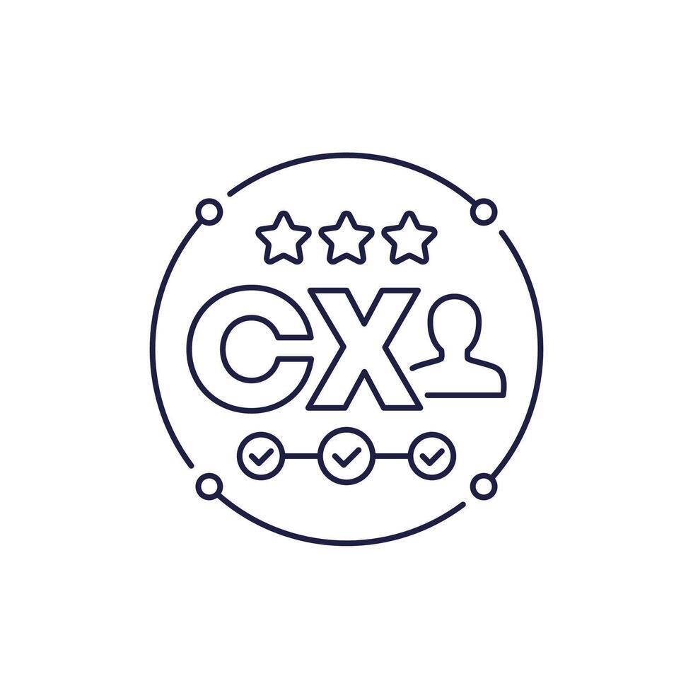 CX icon, Customer experience line design vector