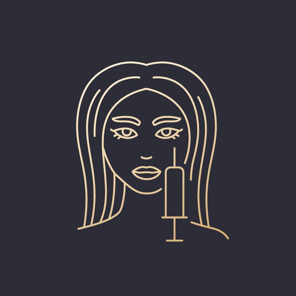 mesotherapy line icon, facial injection design vector