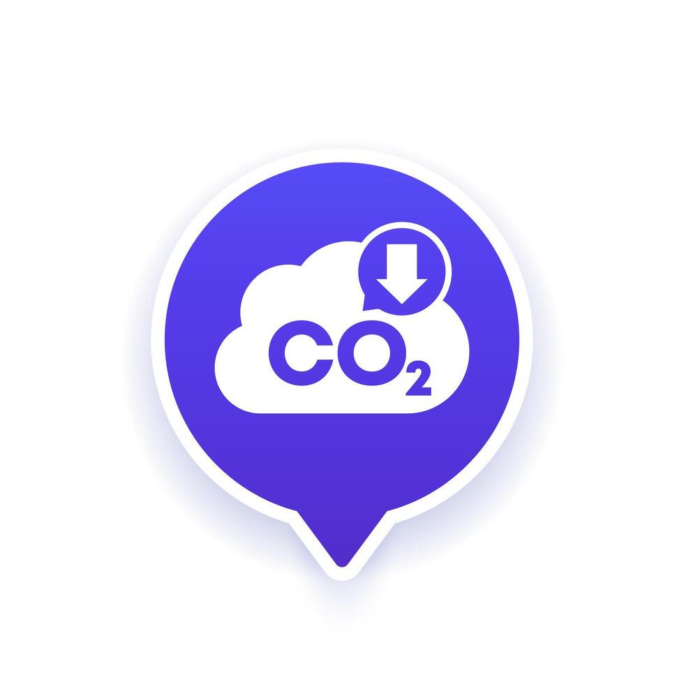 carbon emissions reduction icon, reducing co2 footprint design vector