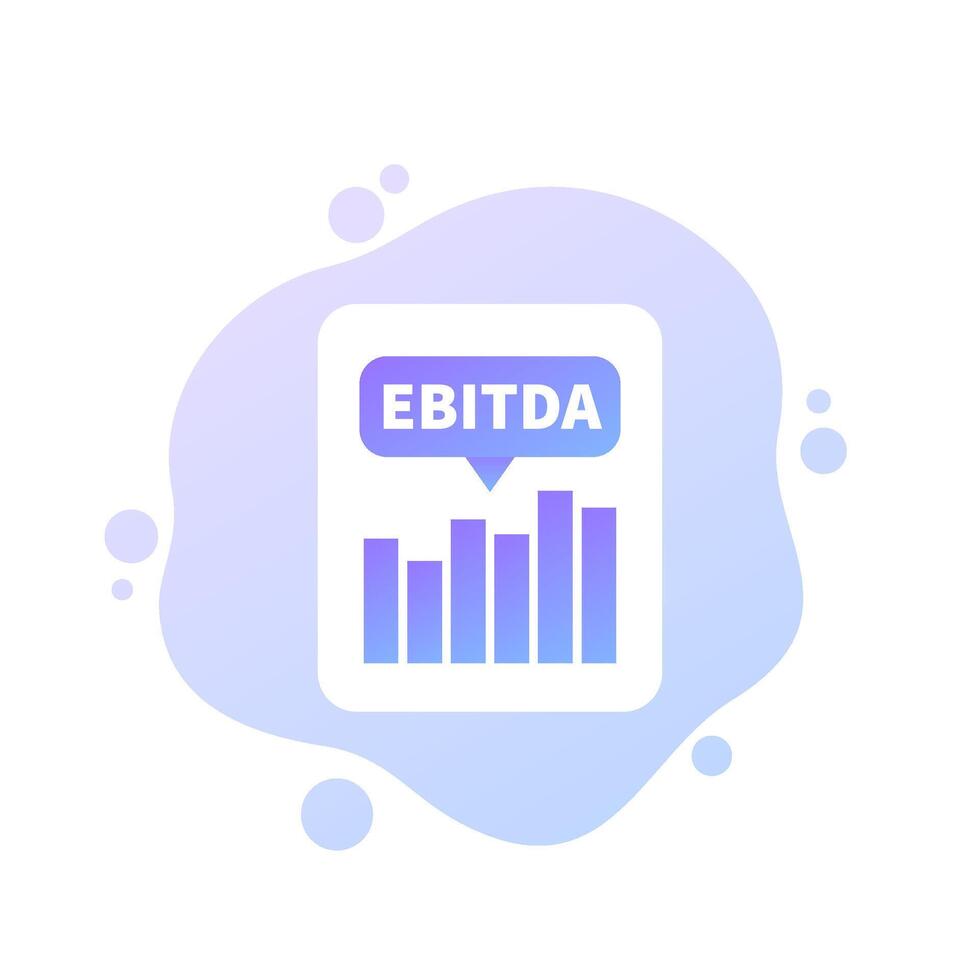 EBITDA, Earnings before interest, taxes, depreciation and amortization design vector