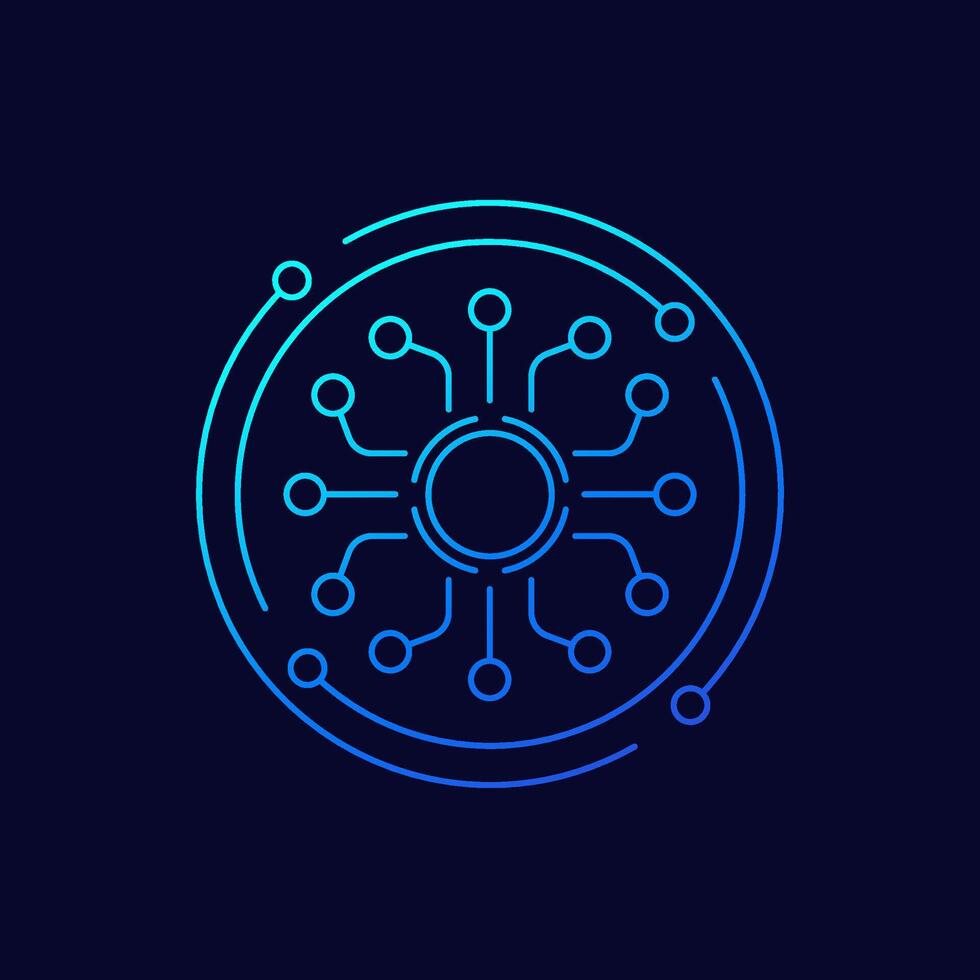 hub icon in linear design vector
