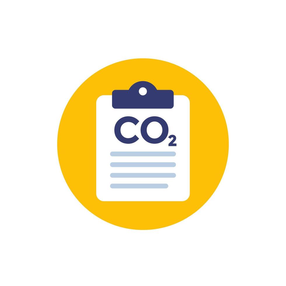 co2 report icon with clipboard vector