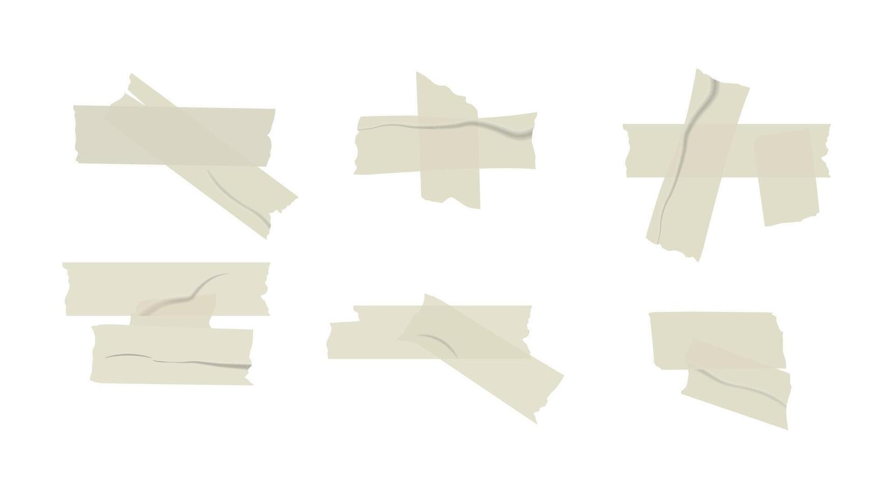 Duct Tape Collection Isolated on White, et of realistic sticky tape stripes on white background vector