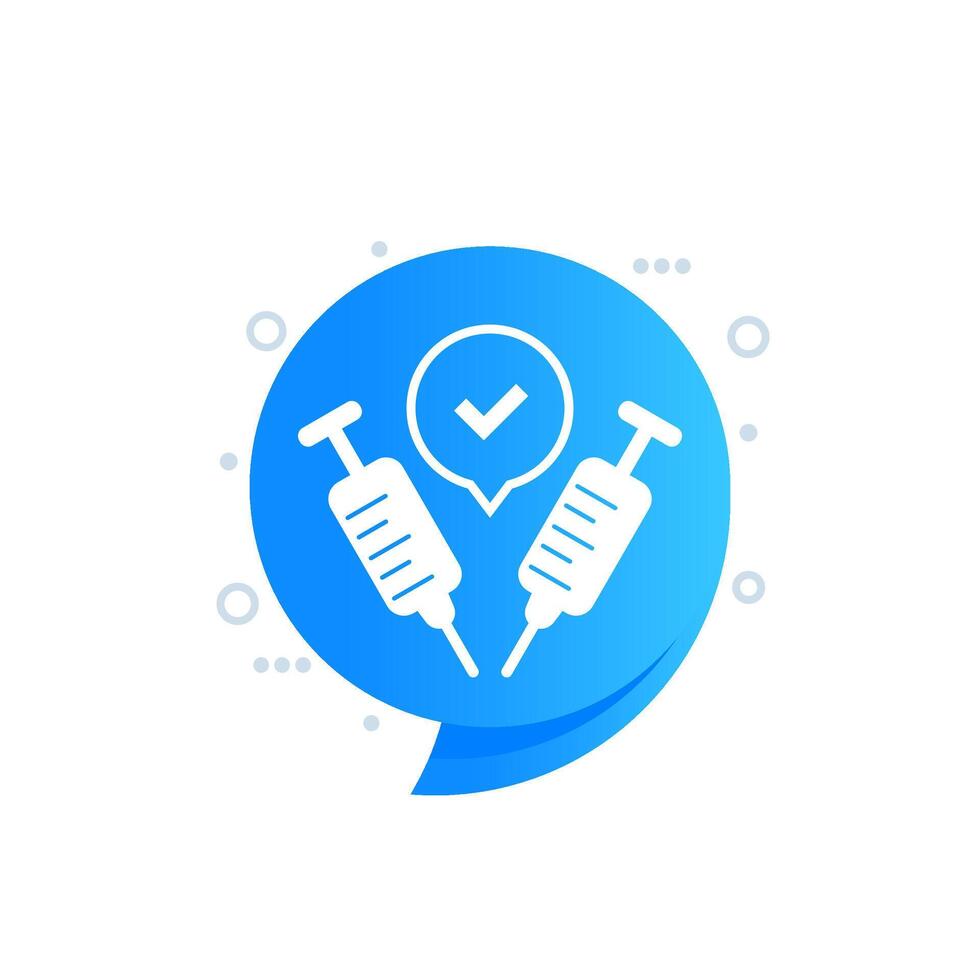 2 doses of vaccine icon for web vector