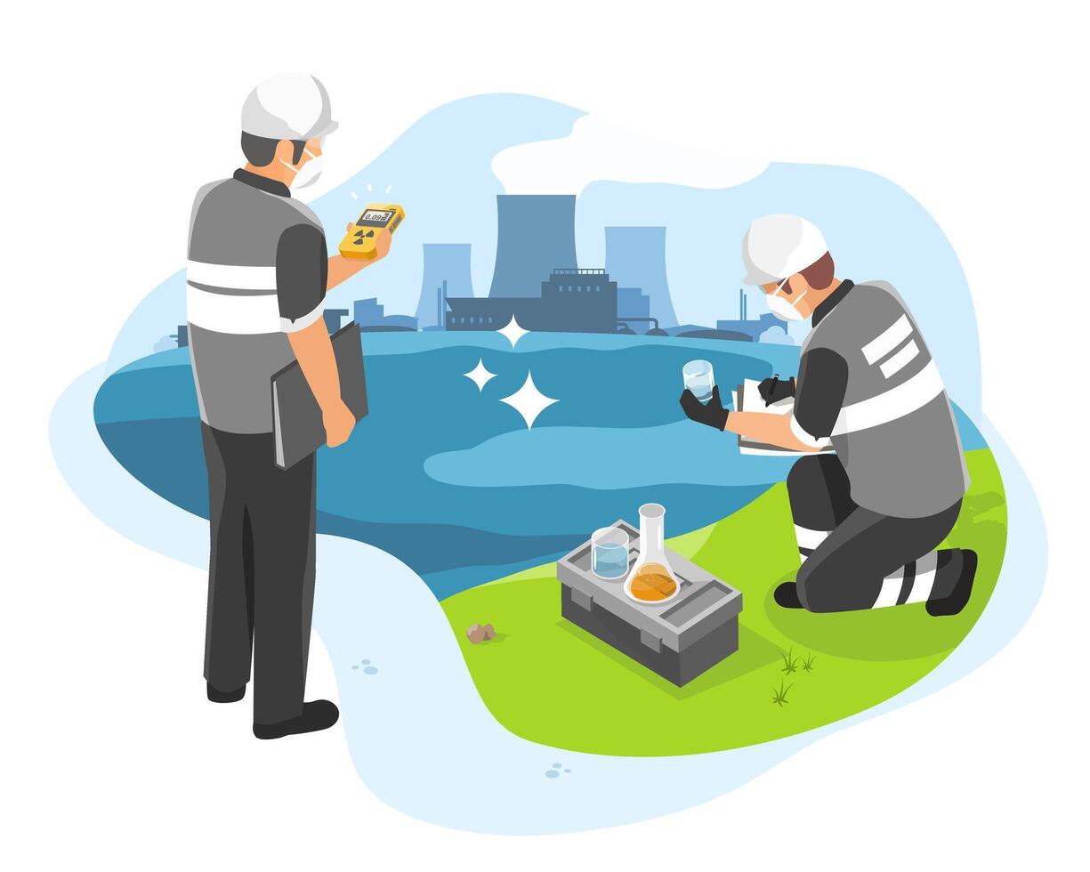 Water quality testing by professionals vector