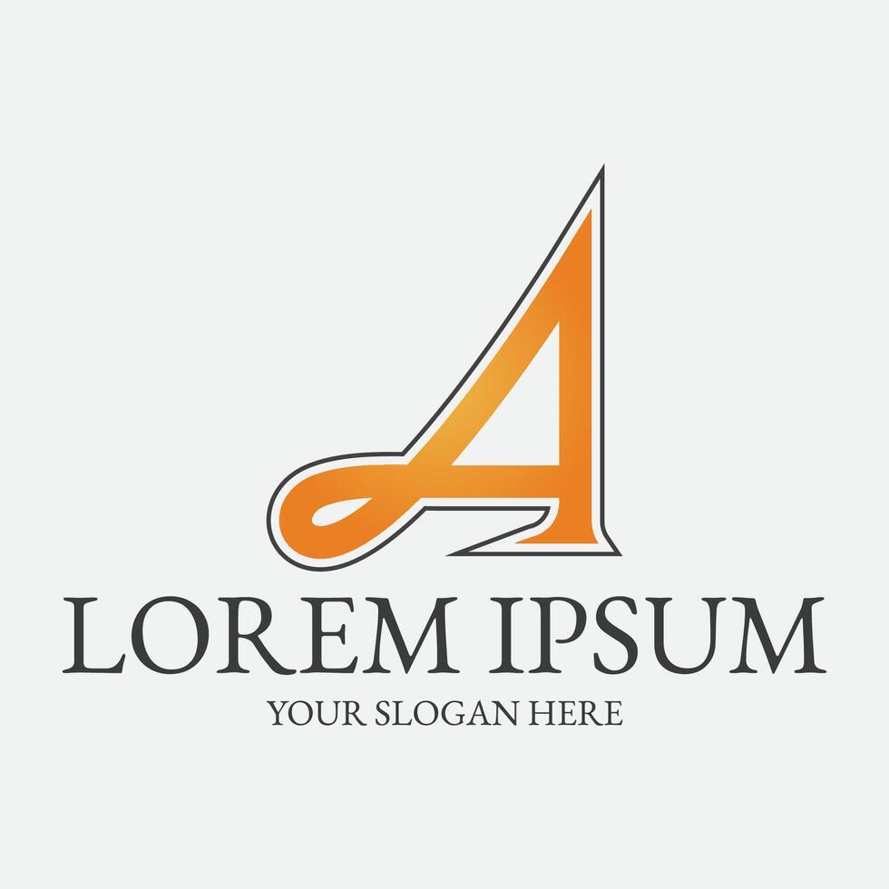 A letter logo design template vector