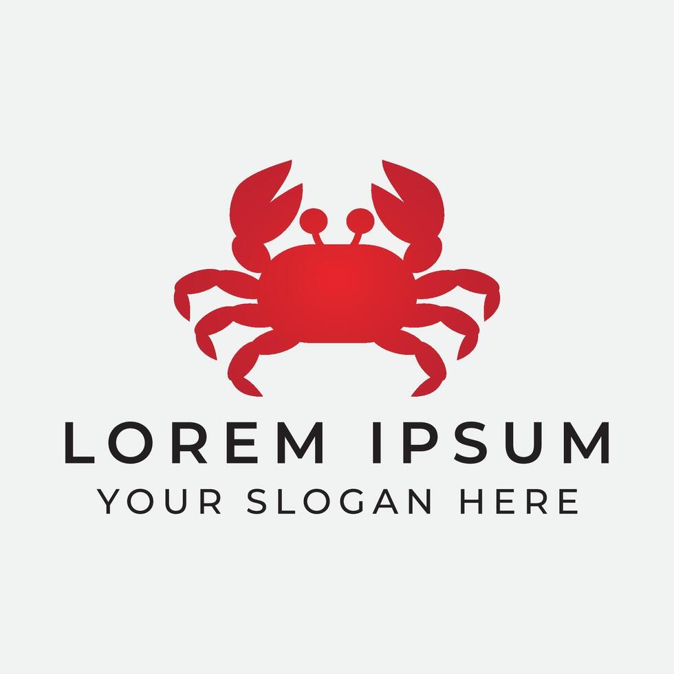 A crab logo design with red claws vector