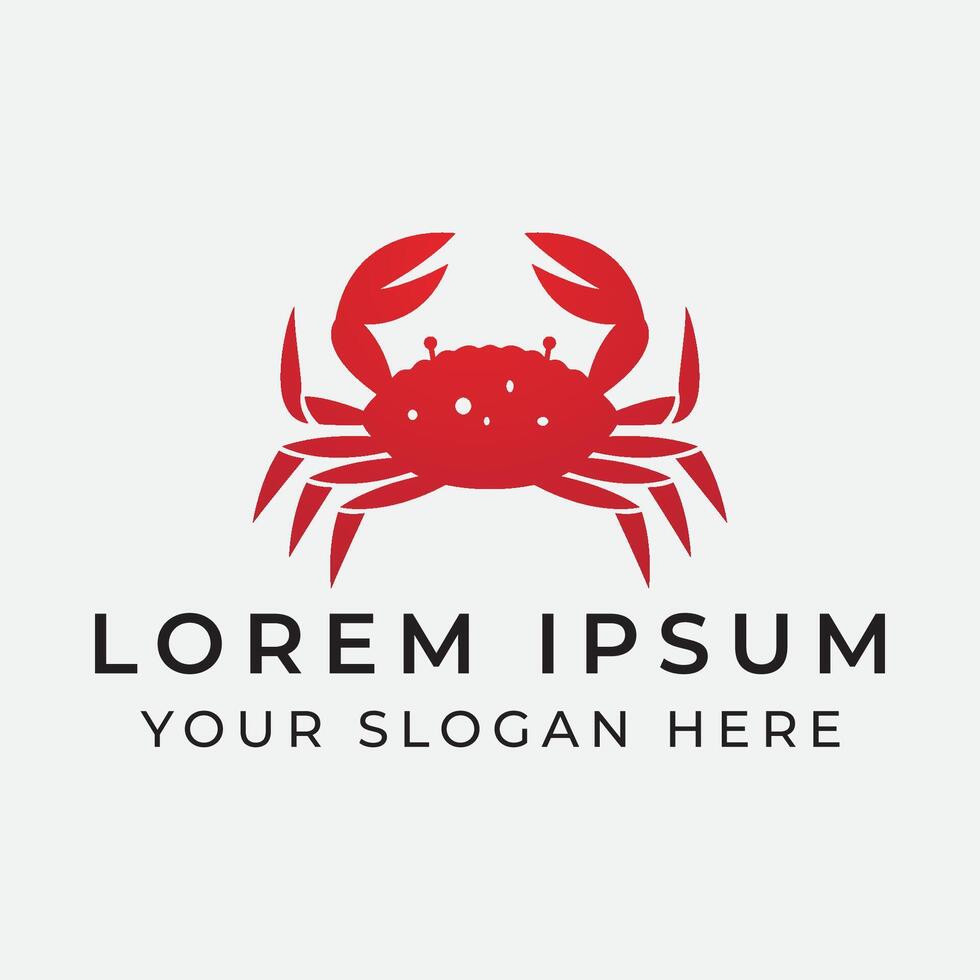 A crab logo design with a red color vector