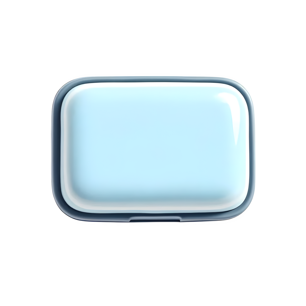 Light blue rectangular case isolated on transparent background png