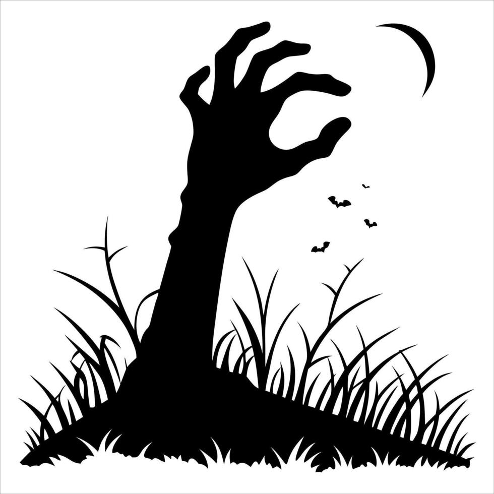 Scary Graveyard Hand Art vector