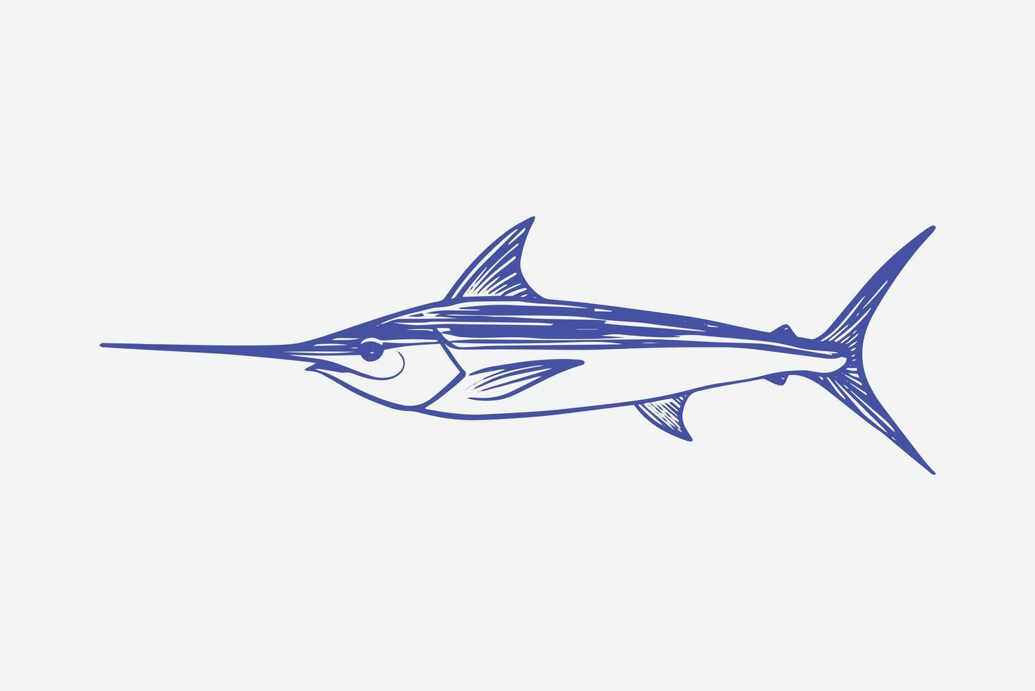 swordfish sketch image for logo design, symbol or other design needs. vector