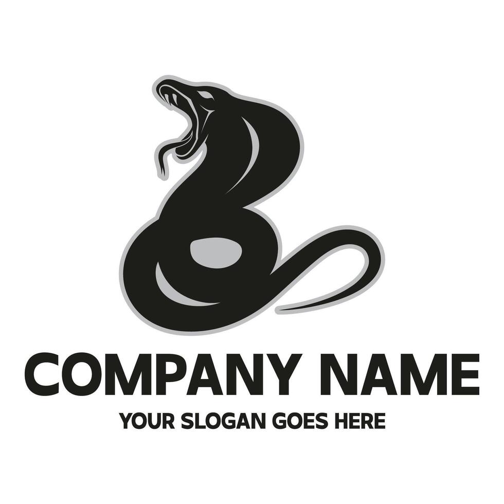a black and white snake logo design vector