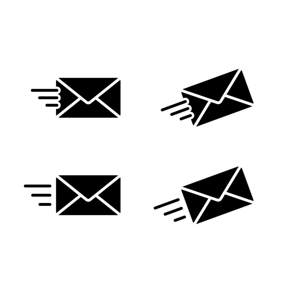 Send message envelope icon set. Email, mail sign symbol vector