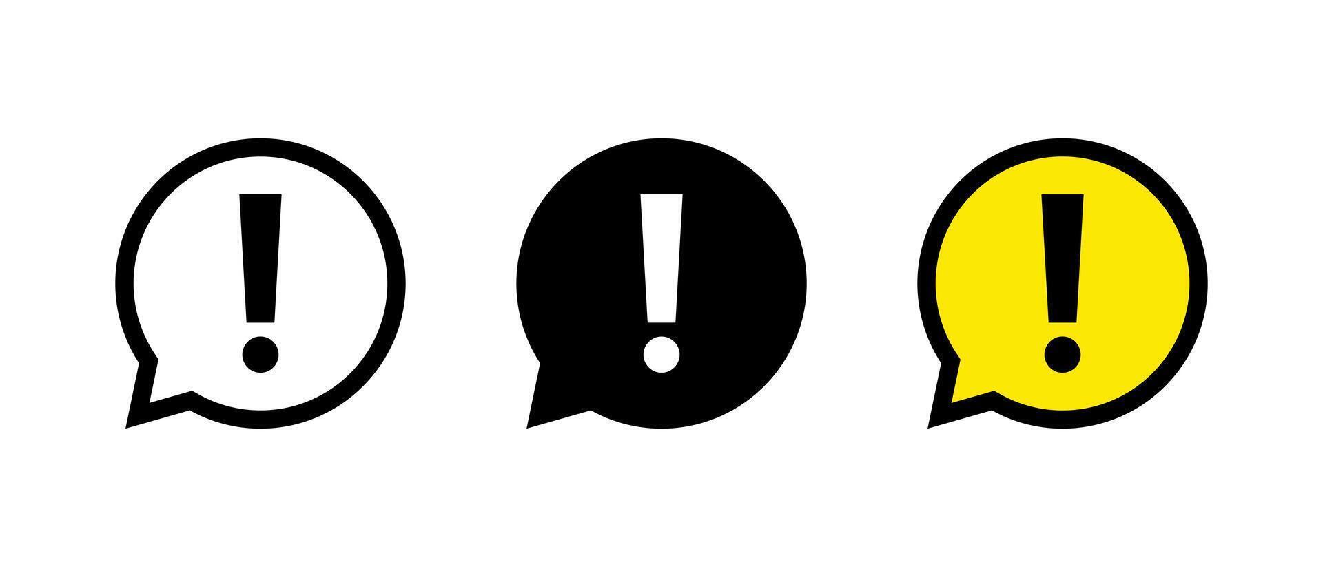 Warning sign on speech bubble icon. Error chat symbol vector