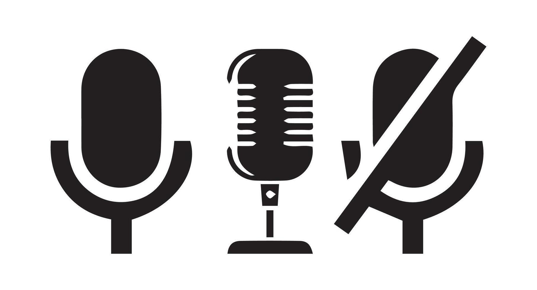 microphone collection.variant microphone icon. Karaoke mic vector