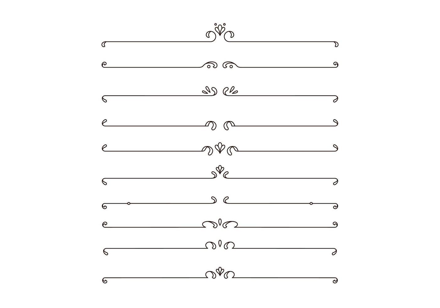 Minimalist Vintage Victorian line divider or text separator collection vector