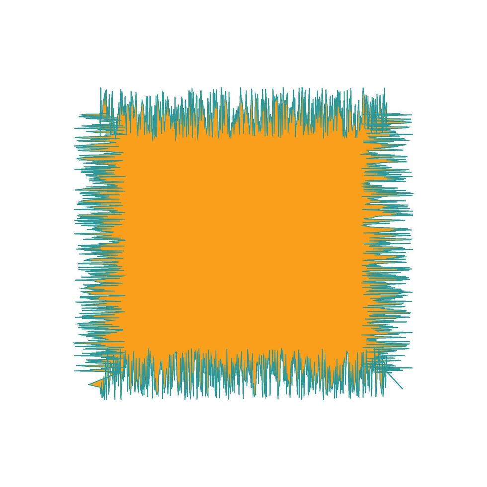 Bold Orange Hairy Frame vector