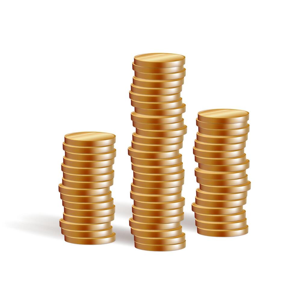 Stacks of golden coins vector