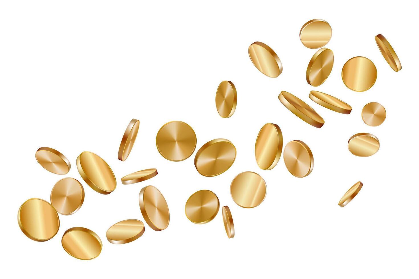 Falling golden coins illustration vector