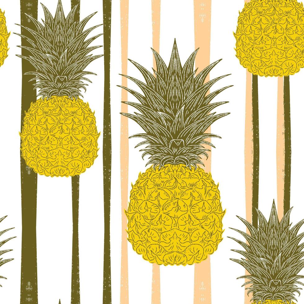pineapple seamless pattern . vector