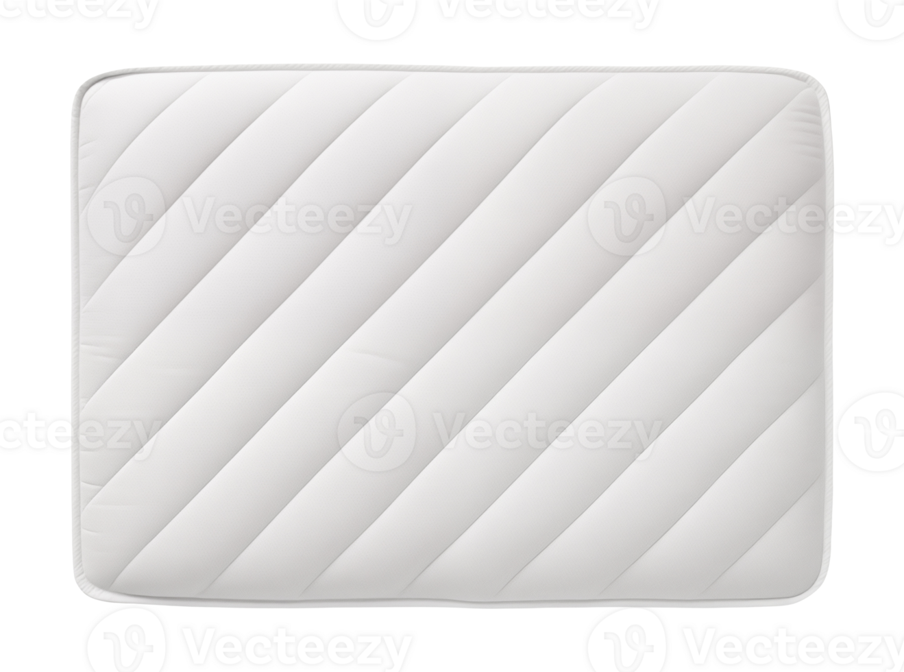 White mattress isolated on transparent background, top view png