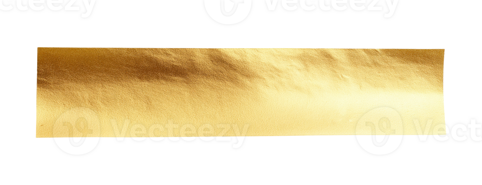Shiny gold foil strip with a metallic finish, isolated on a transparent background png