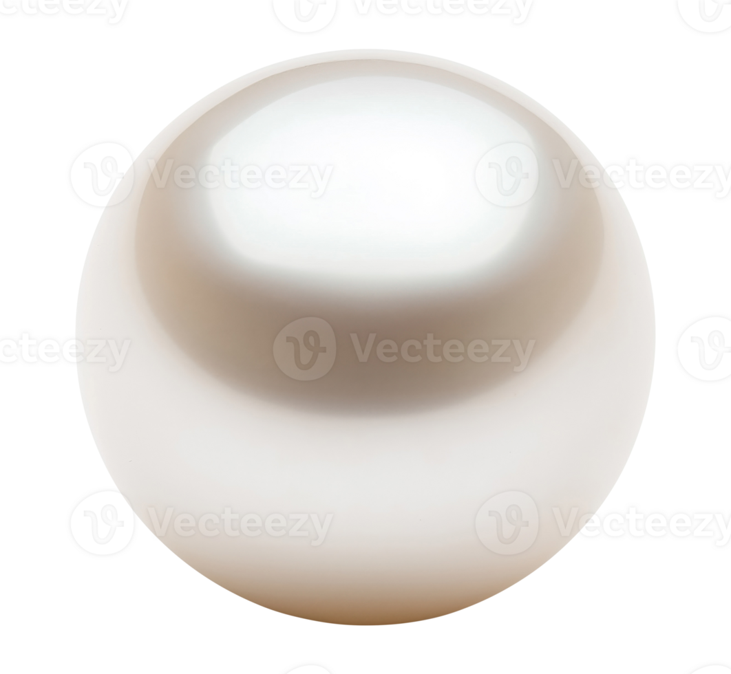 White pearl isolated on transparent background png
