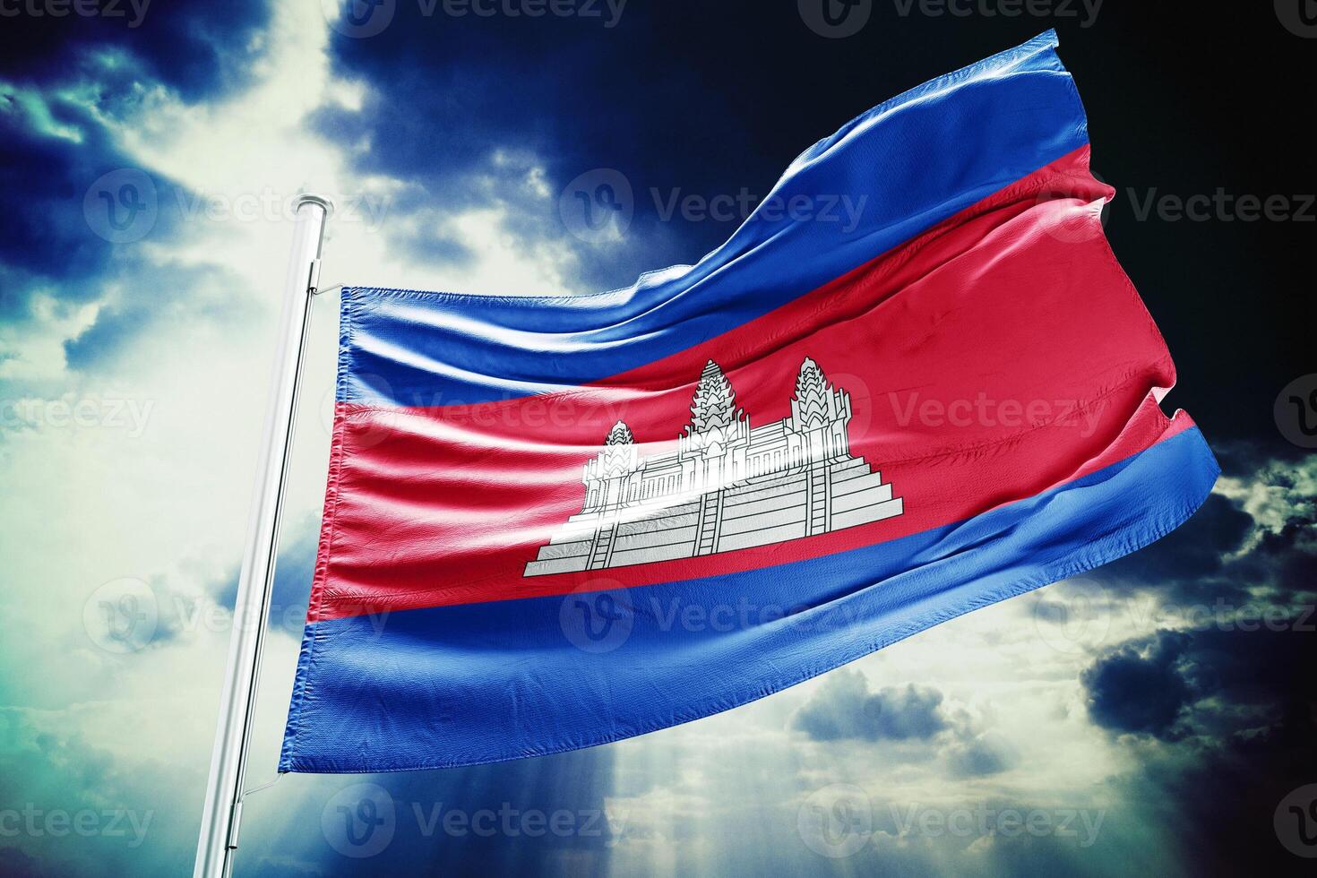 Cambodia flag - 3d illustration photo